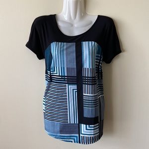 PerCeption Consept patterned blouse, blue and black S